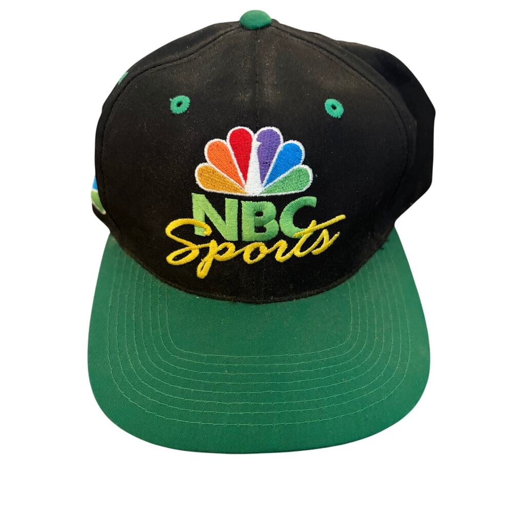 Vtg 90s NBC Sports Specialities Baseball Cap Snapback Peacock Embroidered-Preown